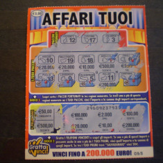 BILET LOTO - AFFARI TUOI - ITALIA - FOLOSIT.