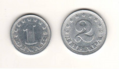 SV * Iugoslavia LOT 1953 monede aluminiu 50 PARA UNC+ 1 DINARA -AUNC foto