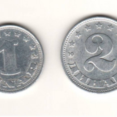 SV * Iugoslavia LOT 1953 monede aluminiu 50 PARA UNC+ 1 DINARA -AUNC