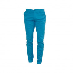 Pantaloni Zara Model Slim Pe corp Elegant Casual Albastru Curea Cadou A227 foto
