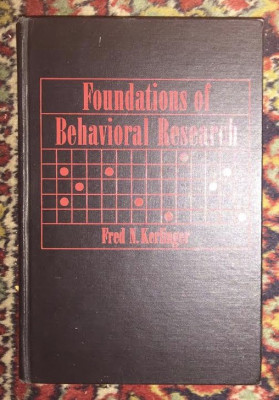 Foundations of behavioral research / Fred. N. Kerlinger cartonata foto