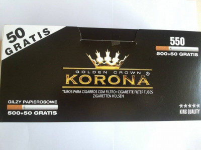 Tuburi tigari KORONA - 550 buc. la cutie pentru injectat tutun foto