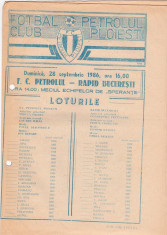 Program meci fotbal PETROLUL PLOIESTI - RAPID BUCURESTI 28.09.1986 foto