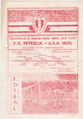 Program meci fotbal PETROLUL PLOIESTI - ASA MIZIL 02.09.1984 foto