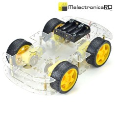 Robot 4WD plexiglas | sasiu 4 motoare arduino masina smart foto