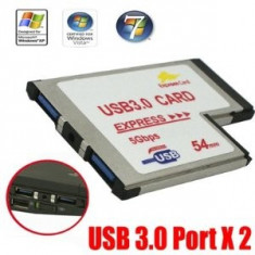 Adaptor Express Card 54mm la USB 3.0 (2 porturi) expresscard adapter 54mm laptop foto