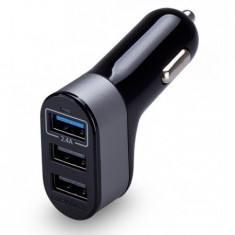 Incarcatoare Auto Universal Super iPhone 4.4A 3 Porturi USB XC Series Negru Momax Original foto