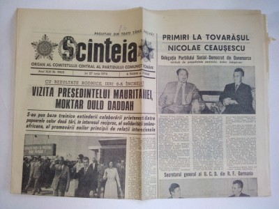 Ziar SCANTEIA - joi, 27 iunie 1974 Nr. 9905 foto