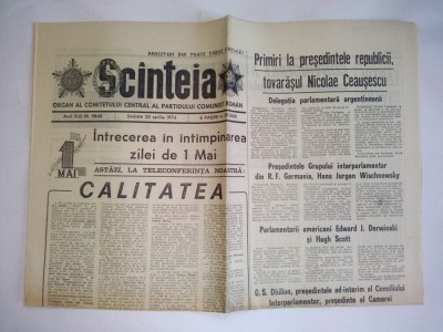 Ziar SCANTEIA - sambata, 20 aprilie 1974 Nr. 9846 foto
