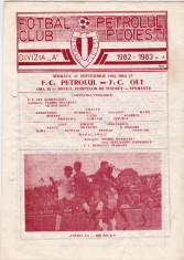 Program meci fotbal PETROLUL PLOIESTI - FC OLT 11.09.1982 foto