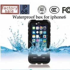 Toc subacvatic negru cu prelungitor casti audio iPhone 6 4.7 + folie protectie