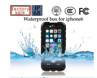 Toc subacvatic negru cu prelungitor casti audio iPhone 6 4.7 + folie protectie foto