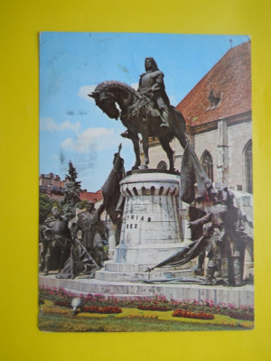 HOPCT 15139 CLUJ NAPOCA -STATUIA LUI MATEI CORVIN -JUD CLUJ [CIRCULATA] foto