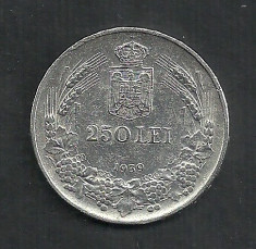 ROMANIA 250 LEI 1939 ARGINT 12g , CAROL II [2] foto