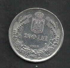 ROMANIA 250 LEI 1939 ARGINT 12g CAROL II [1] foto