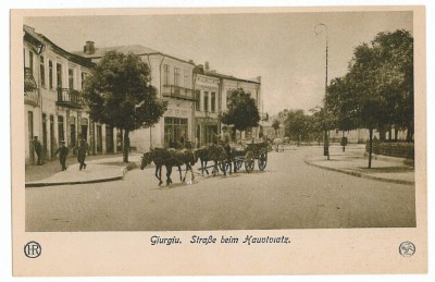 668 - GIURGIU, street and the carriage - old postcard - unused foto