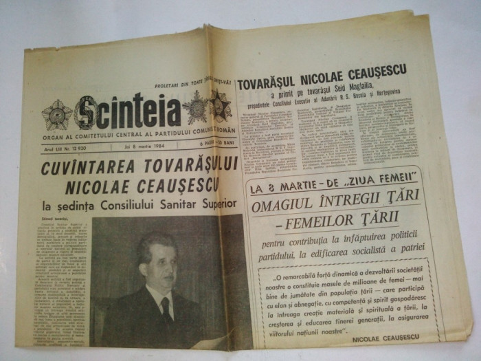 Ziar SCANTEIA -joi, 8 martie 1984 Nr. 12920