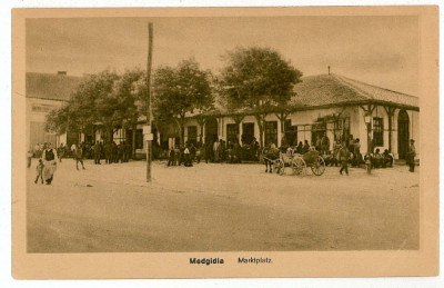 1511 - MEDGIDIA, Dobrogea, Market, Romania - old postcard - used foto