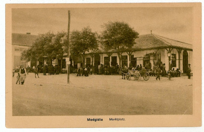 1511 - MEDGIDIA, Dobrogea, Market, Romania - old postcard - used