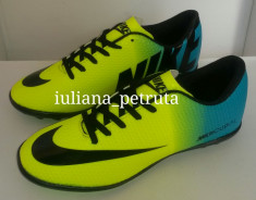 ADIDASI NIKE MERCURIAL VICTORY 4 nou GHETE FOTBAL SALA SINTETIC galben blue foto