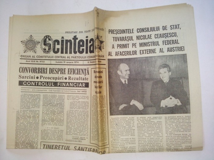 Ziar SCANTEIA - sambata 19 ianuarie 1974 Nr. 9755