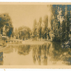 21 - BUCURESTI, lake and park Cismigiu - old postcard, real PHOTO - unused 1911