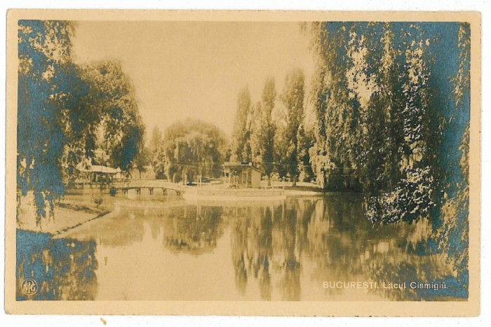21 - BUCURESTI, lake and park Cismigiu - old postcard, real PHOTO - unused 1911