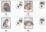 ARUBA 1994 WWF BUFNITE - SET 4 FDC-URI