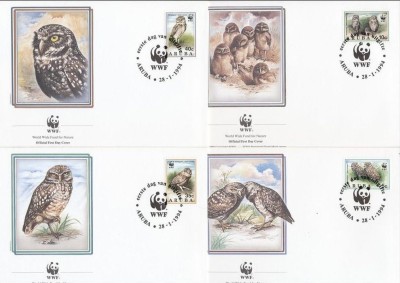 ARUBA 1994 WWF BUFNITE - SET 4 FDC-URI foto