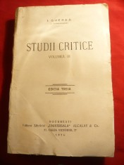 Dobrogeanu Gherea - Studii Critice - vol III - Ed. Alcalay 1926 , 411 pag