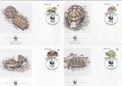 MONACO 1991 WWF BROASTE TESTOASE - SET 4 FDC-URI foto