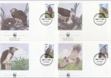 GUYANA 1990 WWF PASARI DE PRADA - SET 4 FDC-URI