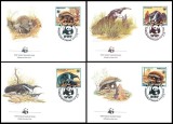 PARAGUAY 1985 WWF FURNICAR - SET 4 FDC-URI