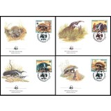 PARAGUAY 1985 WWF FURNICAR - SET 4 FDC-URI