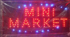 Reclama Luminoasa cu LED 50x25cm Mini Market foto