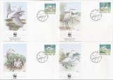 SINGAPORE 1993 WWF PASARI PROTEJATE EGRETE - SET 4 FDC-URI