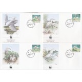 SINGAPORE 1993 WWF PASARI PROTEJATE EGRETE - SET 4 FDC-URI