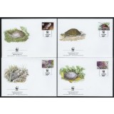 LAOS 2004 WWF BROASTE TESTOASE - SET 4 FDC-URI