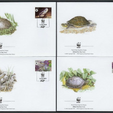 LAOS 2004 WWF BROASTE TESTOASE - SET 4 FDC-URI