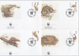 GAMBIA 1993 WF PANGOLIN - SET 4 FDC-URI