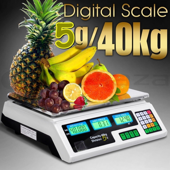 CANTAR ELECTRONIC Digital PIATA MAGAZIN AFISAJ DUBLU 40 kg Model Nou 2024