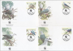 TOKELAU 1995 WWF PORUMBEI - SET 4 FDC-URI foto