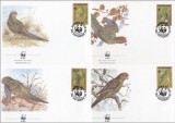 NORFOLK ISLANDS 1987 WWF PAPAGALI - SET 4 FDC-URI