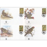 NORFOLK ISLANDS 1987 WWF PAPAGALI - SET 4 FDC-URI