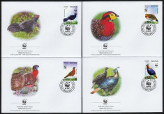 BHUTAN 2003 WWF FAZANI - SET 4 FDC-URI foto