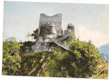 % carte postala (ilustrata)-ARGES-Cetatea Poenari, Circulata, Printata