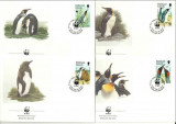 FALKLAND 1991 WWF PINGUINI - SET 4 FDC-URI