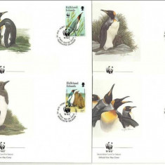 FALKLAND 1991 WWF PINGUINI - SET 4 FDC-URI