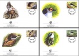 SIERRA LEONE 1994 WWF PASARI PROTEJATE - SET 4 FDC-URI