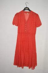 Rochie / rochita rosie cu buline albe, vintage, marime M, foto